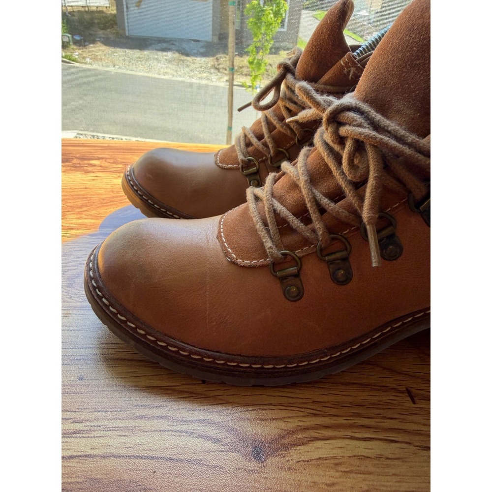 Rare Sketchers Brown Leather Chunky Heel y2k Boots Sz 8.5 - Picture 4 of 11